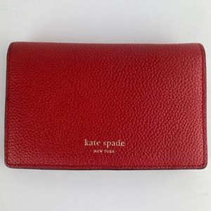 kate spade Margaux Small Key Ring Wallet Hot Chili Red Card Holder Keychain